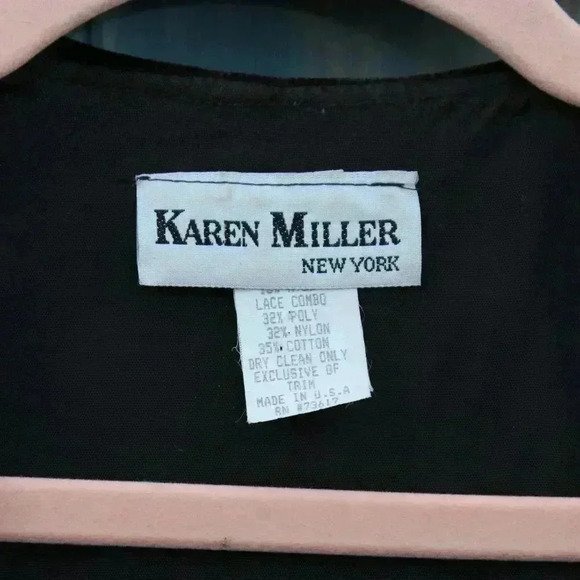 1980s Black Velvet Beaded Dress and Jacket Two Piece Cocktail Size - Picture 9 of 10